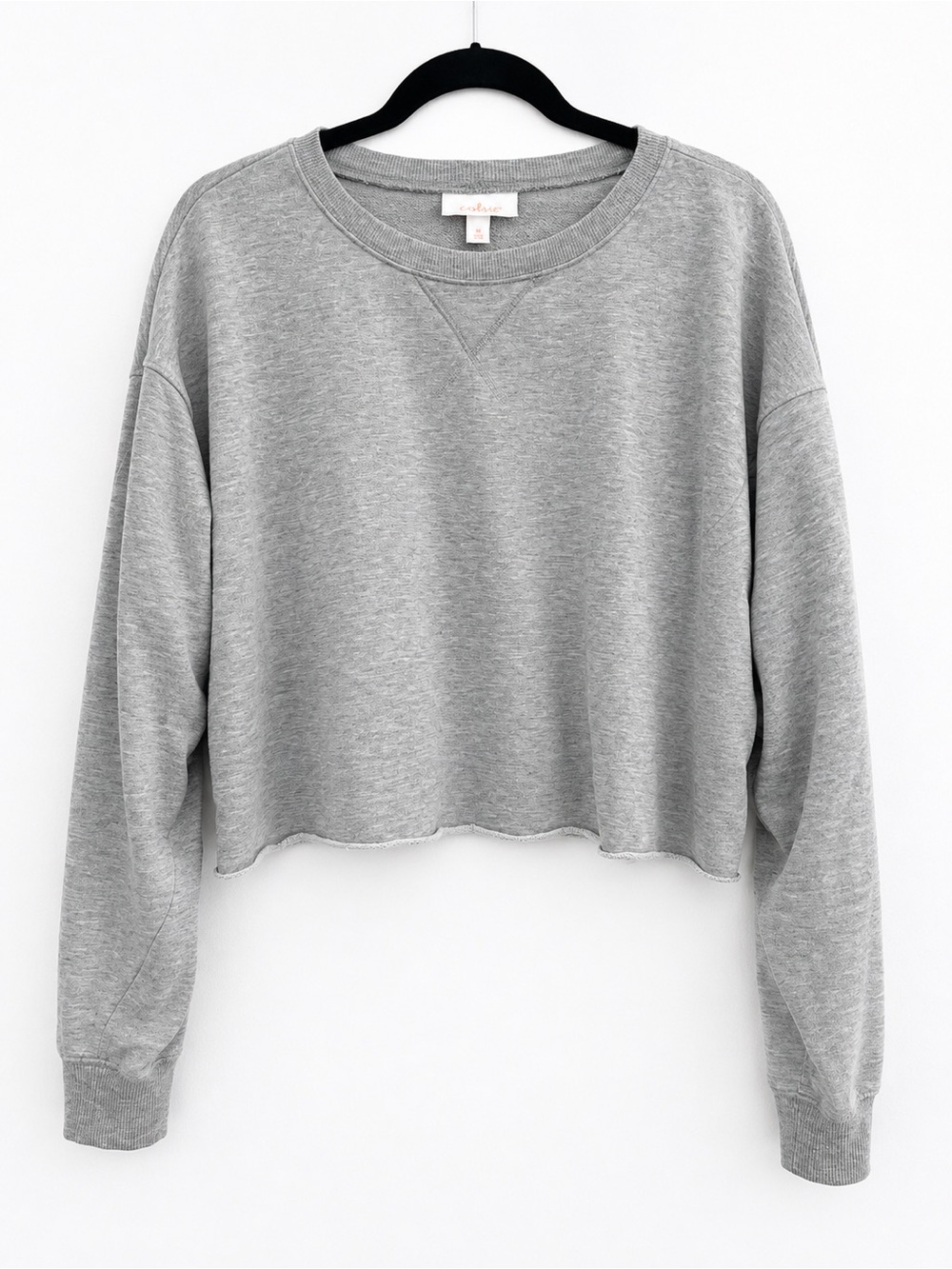 Colsie Gray Cropped Raw Hem Sweatshirt – Size M